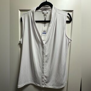 Calvin Klein White V-Neck Sleeveless Camisole